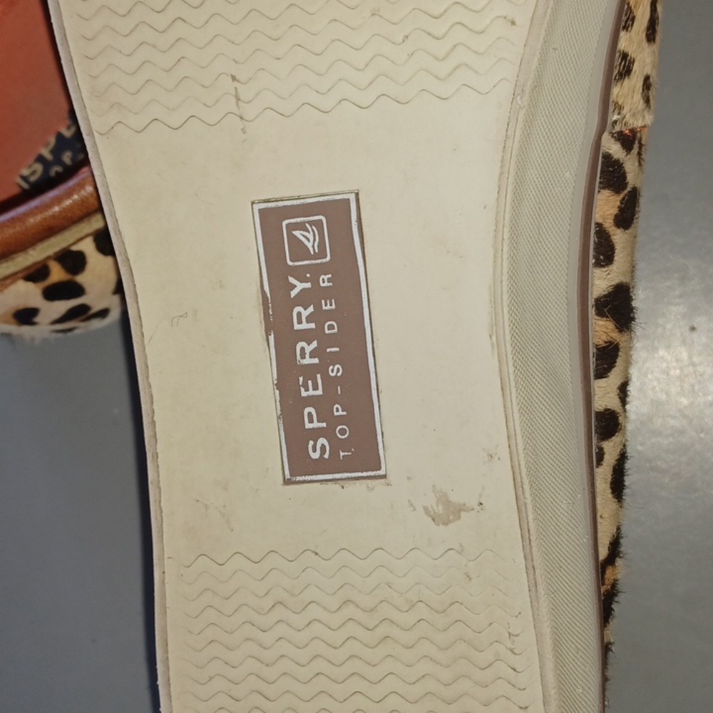 Authentic Sperry top sidereal original calf hair leopard print boat shoe - Picture 4 of 6